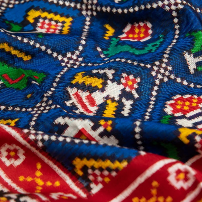 Handwoven Blue Patan Patola Dupatta