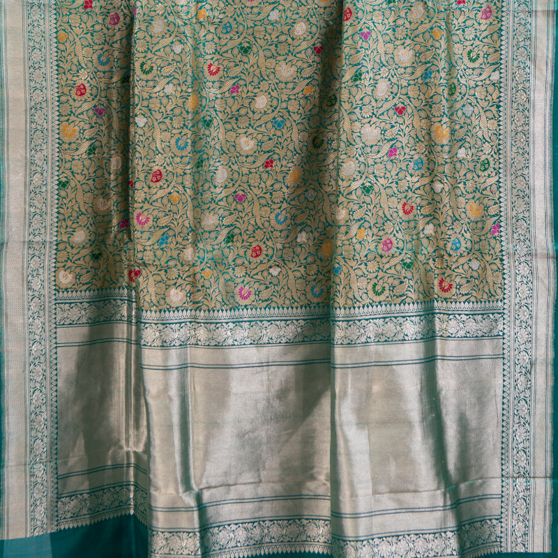 Emerald Green Banarasi Silk Saree