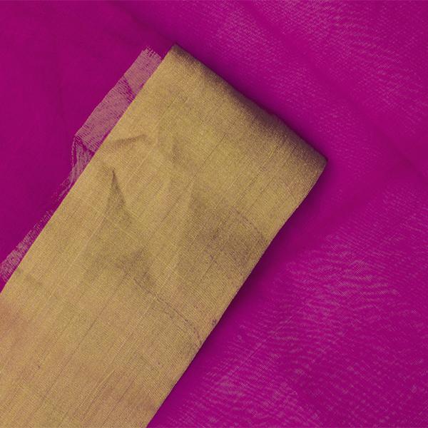 Handwoven Fuchsia Chanderi Silk Sari with Coin Buttas - WIIHSBHARIDNAM011 - Blouse View