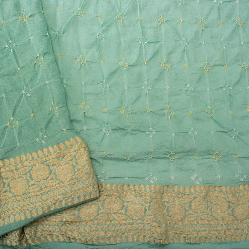 Ice Blue Shaded Bandhani Saree