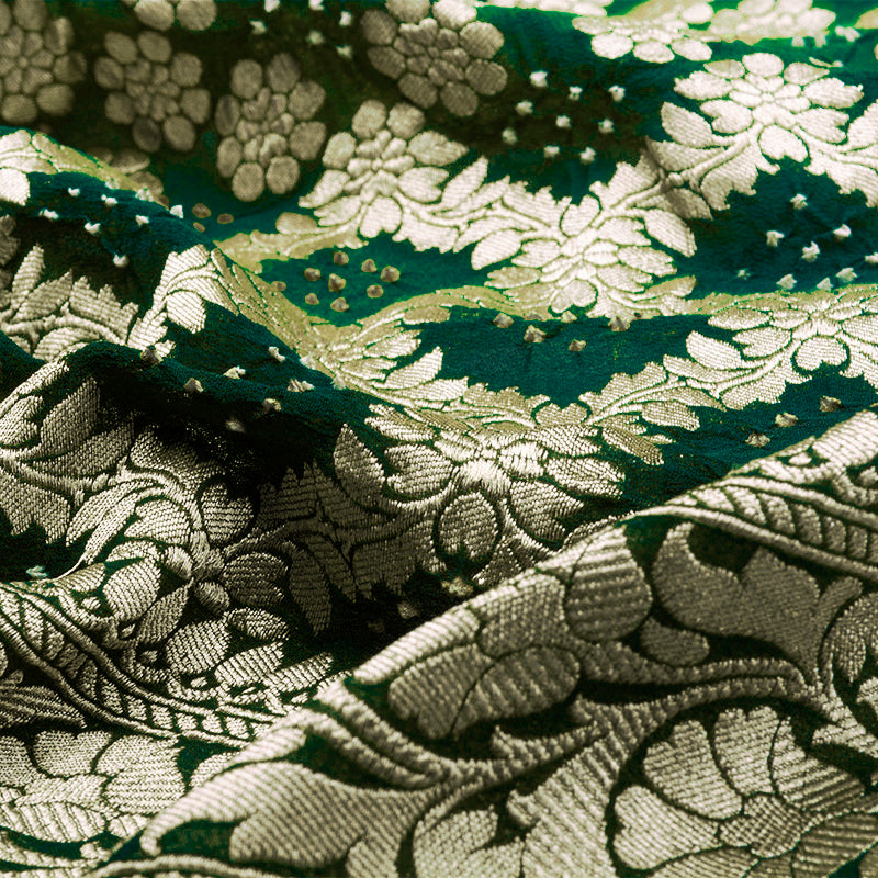 Green Shaded Bandhani Saree