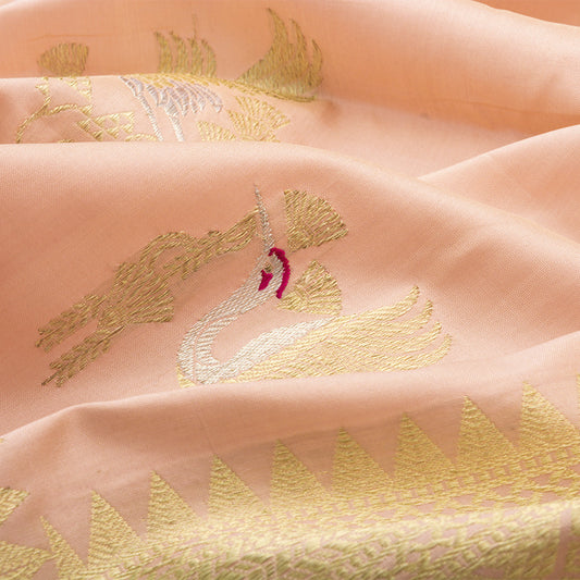Salmon Pink Banarasi Silk Saree