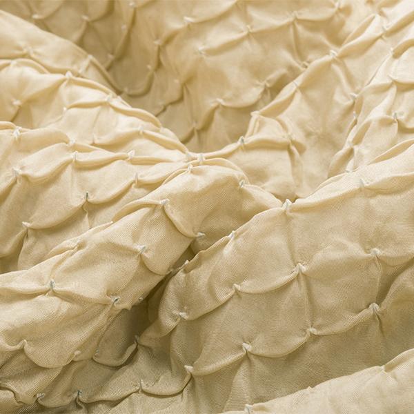 HANDWOVEN BEIGE HABUTAI BANDHANI SILK SARI-WIIAJB332 146- Design View