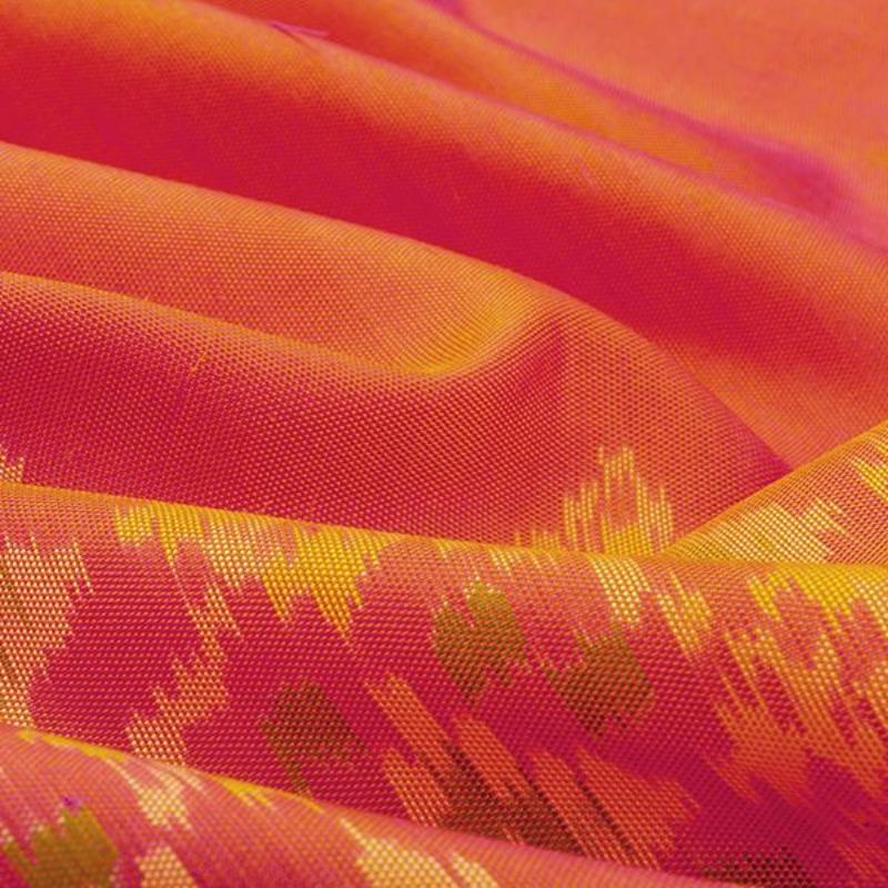 HANDWOVEN PINK AND ORANGE RAJKOT SINGLE IKAT PATOLA SARI-WIIPATANARIDNAM2980219A- Design View