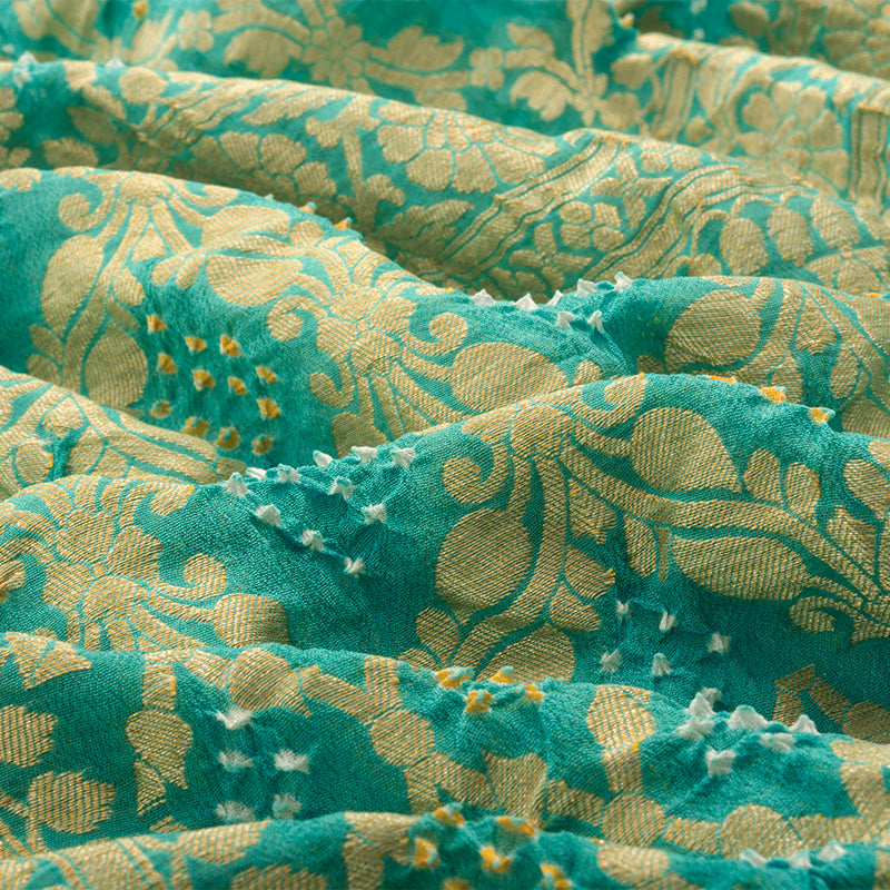 Ice Blue Shaded Bandhani Saree