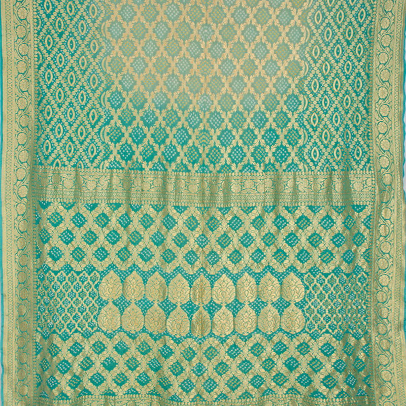 Ice Blue Shaded Bandhani Saree