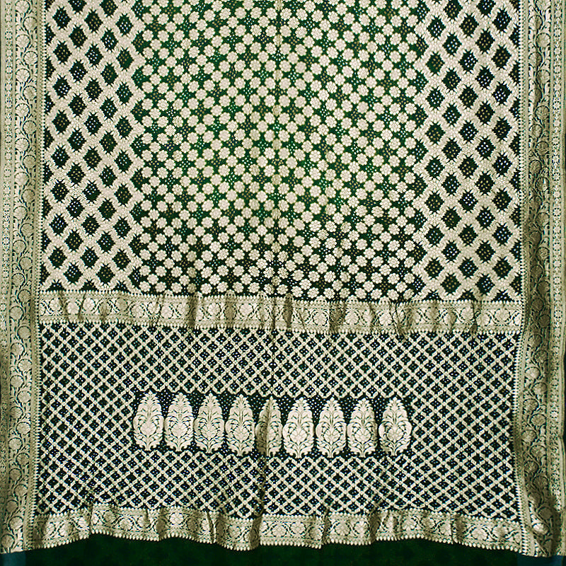 Green Shaded Bandhani Saree