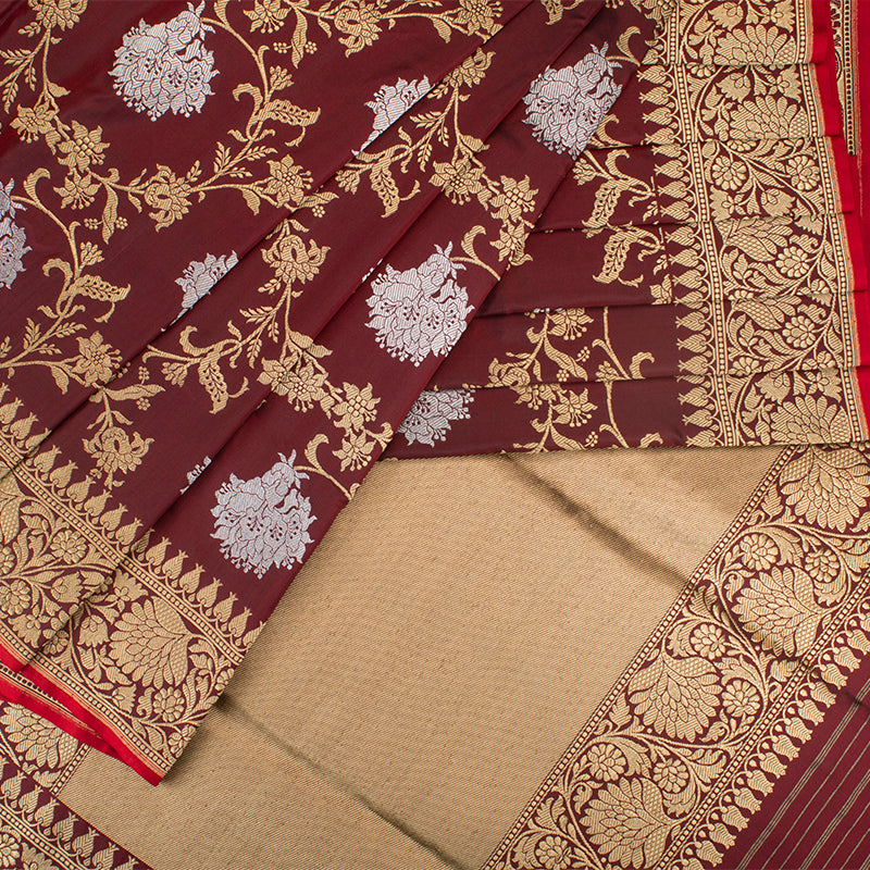 Brown Banarasi Silk Saree - Pre Order