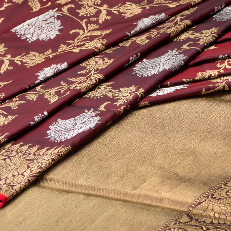 Brown Banarasi Silk Saree - Pre Order