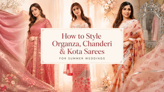How to Style Organza, Chanderi & Kota Sarees for Summer Weddings | WeaveinIndia