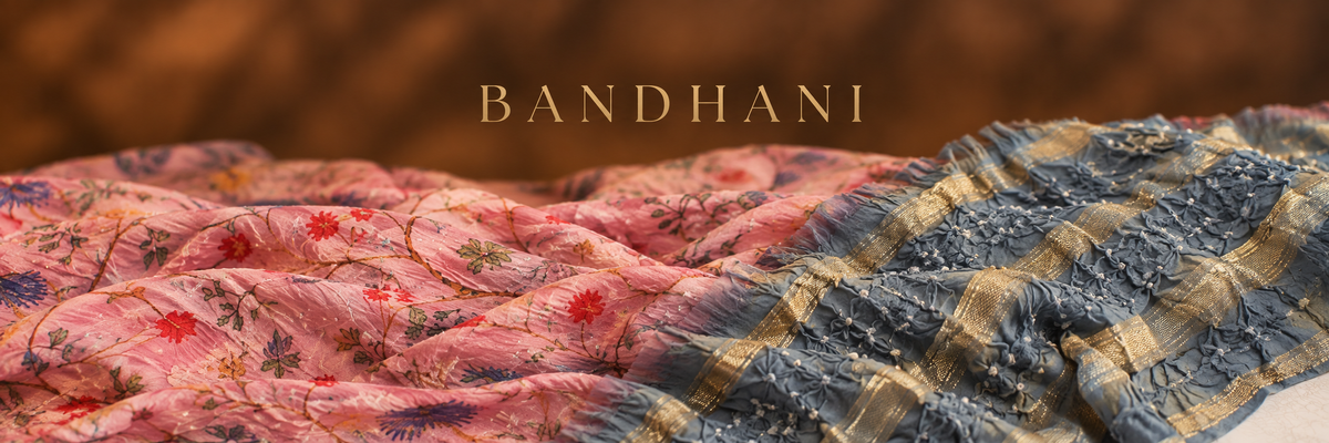 Women wearing real red bandhani saree