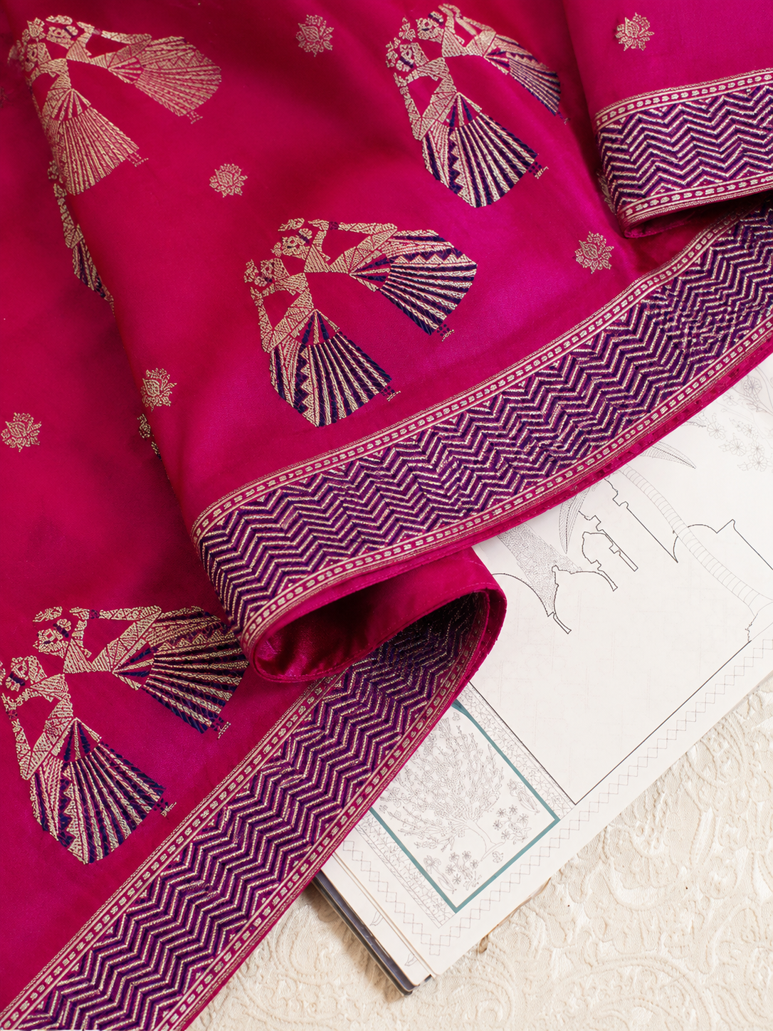 A Pink Pure Banarasi Saree