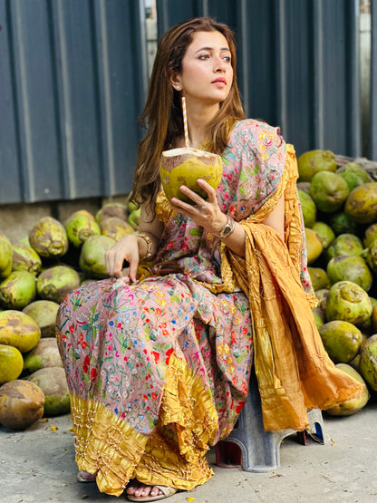 Meera - Jamdhani Bandhini Silk Saree