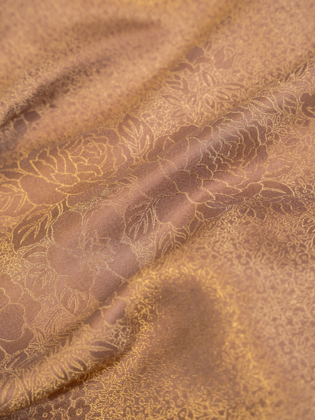 Bronze Tissue Silk Saree with All Over Motifs and Embroidered Border