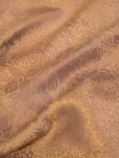 Bronze Tissue Silk Saree with All Over Motifs and Embroidered Border