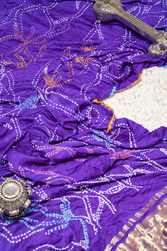 Utsaav Bandhani - Purple Mukti Saree