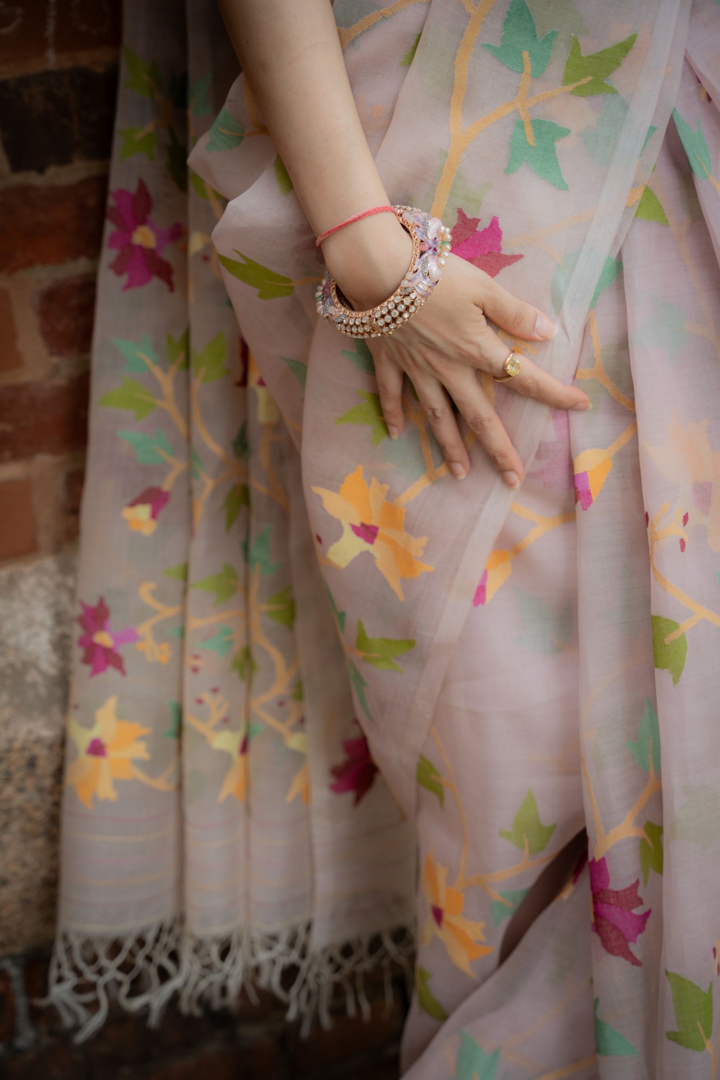 ANIKA - Blush Pink Jamdani