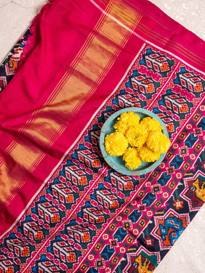 Pink & Navy Blue Patan Patola