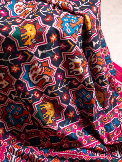 Pink & Navy Blue Patan Patola