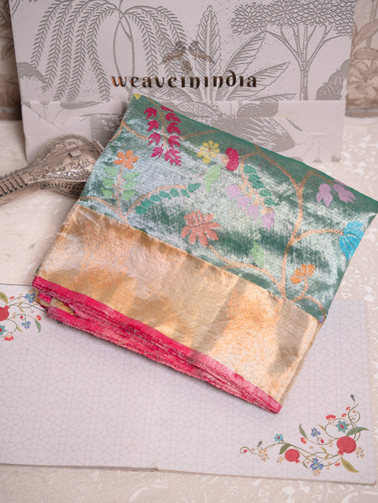 Turquoise All-Over Paithani real zari Kota Saree