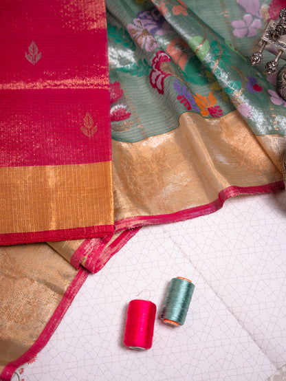 Turquoise All-Over Paithani real zari Kota Saree