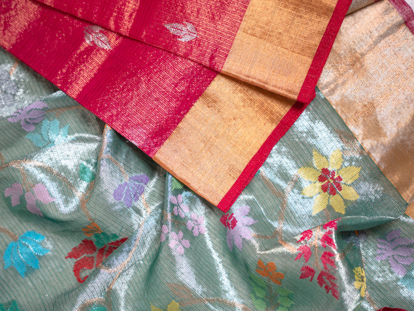 Turquoise All-Over Paithani real zari Kota Saree