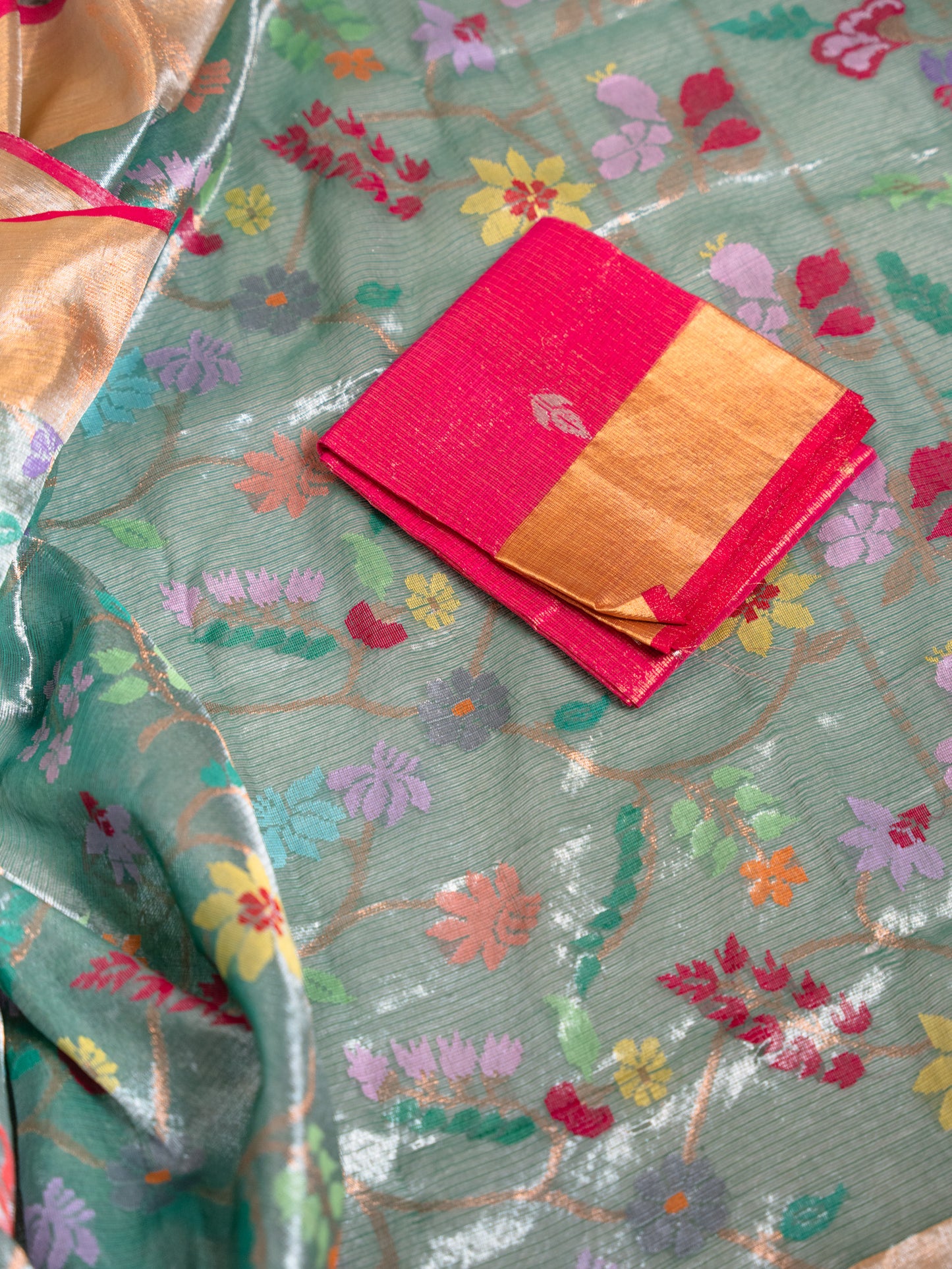 Turquoise All-Over Paithani real zari Kota Saree