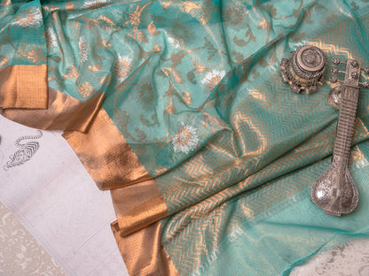 Light Teal Blue Kota Saree