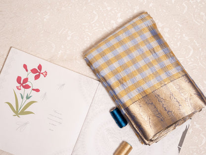 Madras Checks Silk  - Blue