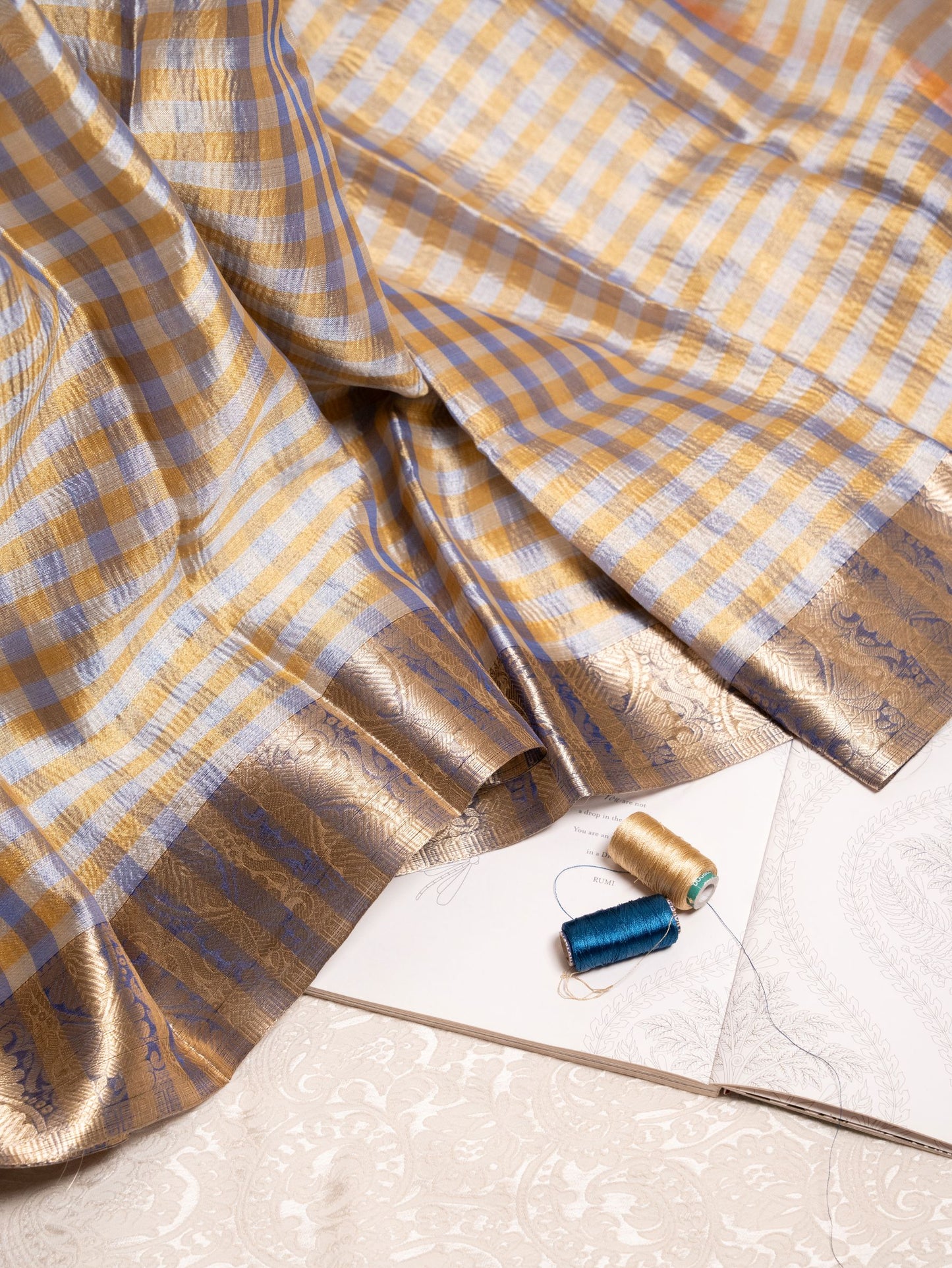 Madras Checks Silk  - Blue