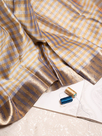 Madras Checks Silk  - Blue