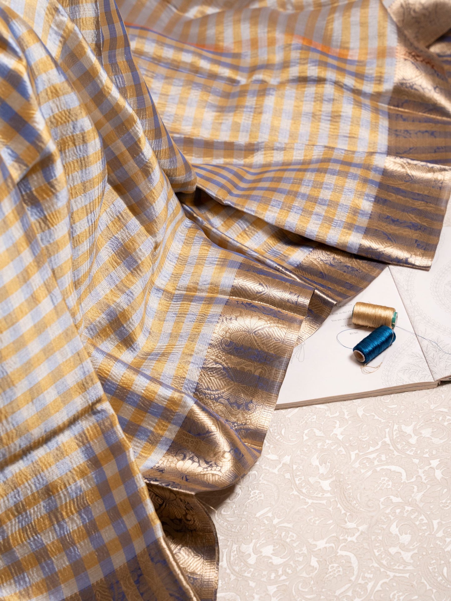 Madras Checks Silk  - Blue