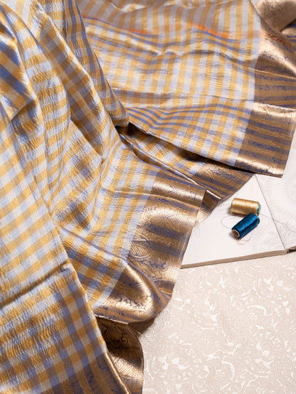 Madras Checks Silk  - Blue