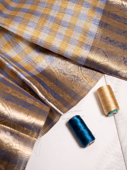Madras Checks Silk  - Blue