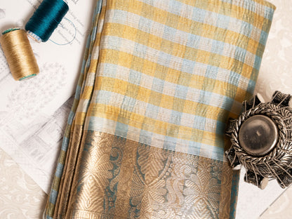 Madras Checks Silk  - Green