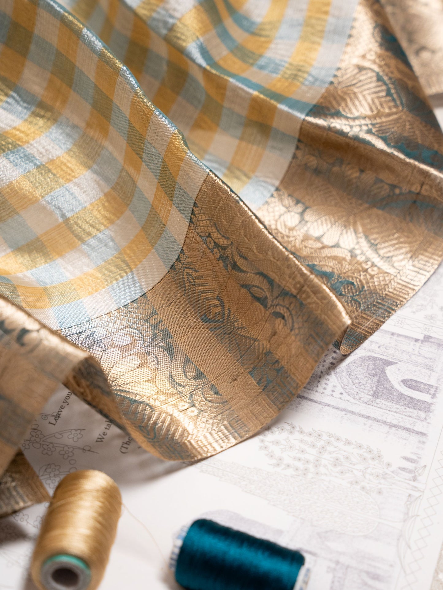 Madras Checks Silk  - Green