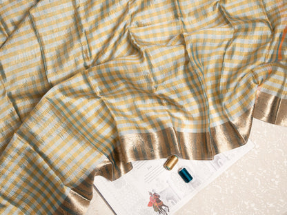 Madras Checks Silk  - Green