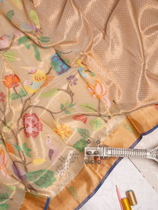Antique Gold Double Tissue Zari Kota saree