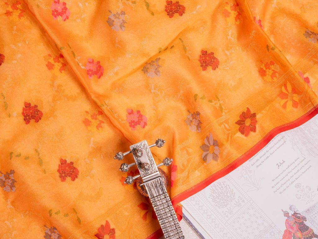 Mustard Kadwa Jamdani Saree