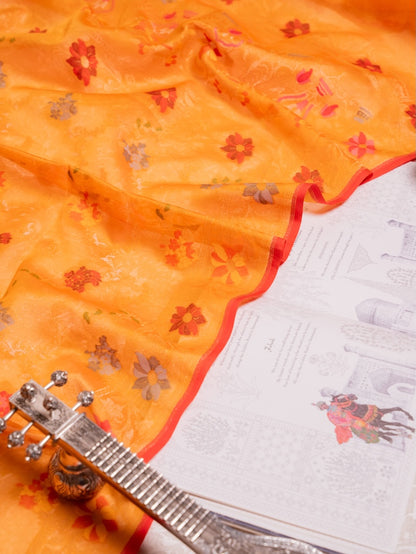 Mustard Kadwa Jamdani Saree