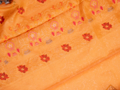Mustard Kadwa Jamdani Saree