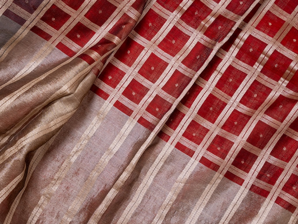 PHAGUN -Maroon Checks