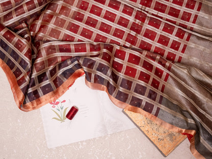 PHAGUN -Maroon Checks