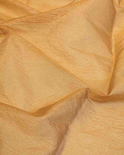 Gold Crush Tissue Sari with Floral Border