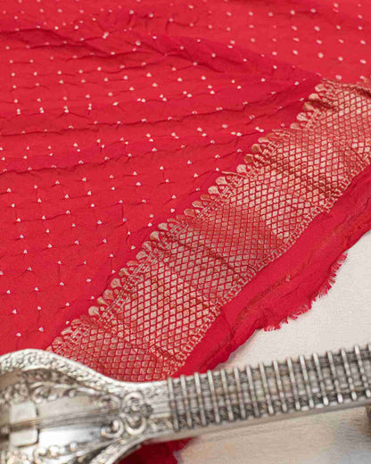 Rani Pink Bandhini Handwoven Sari