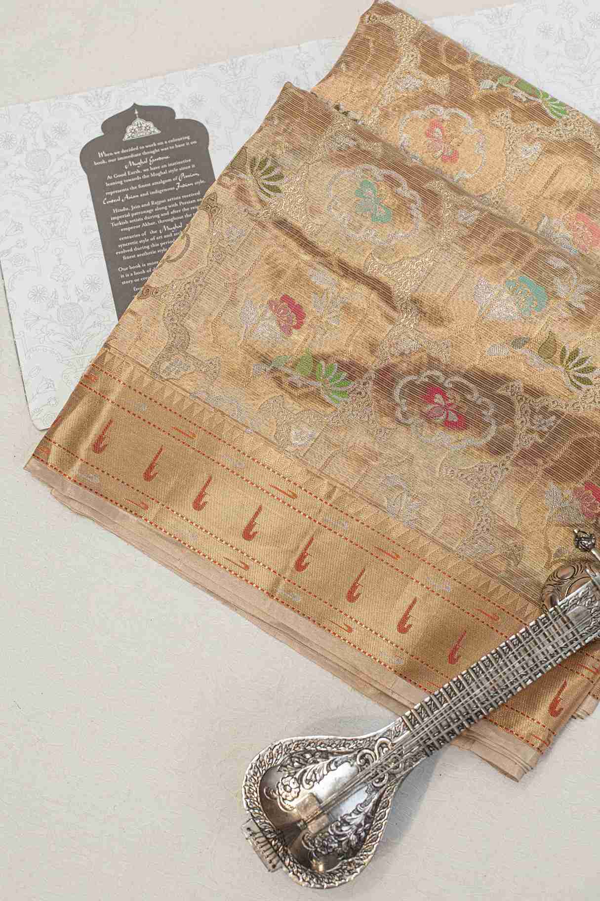 Gold Tissue Tilfi Kota Paithani Saree with Zari and Silk Motifs
