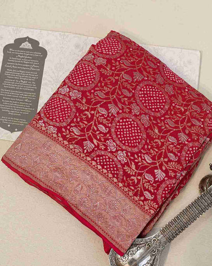 Rani Pink Bandhini Handwoven Sari