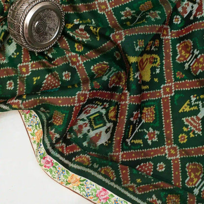 Forest Green 6 Figure Patan Patola Silk Saree