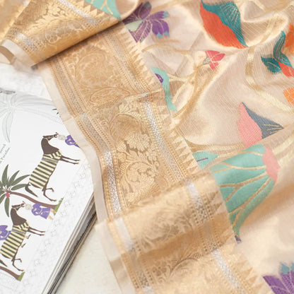 Sahitya in Our Gold Tissue Kota Paithani Sari