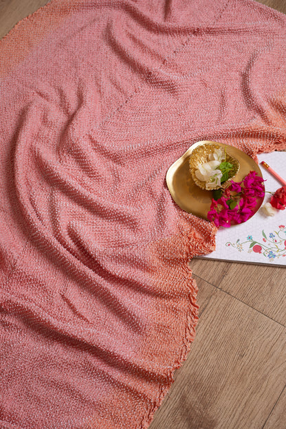 Old Rose Bandhani Saree